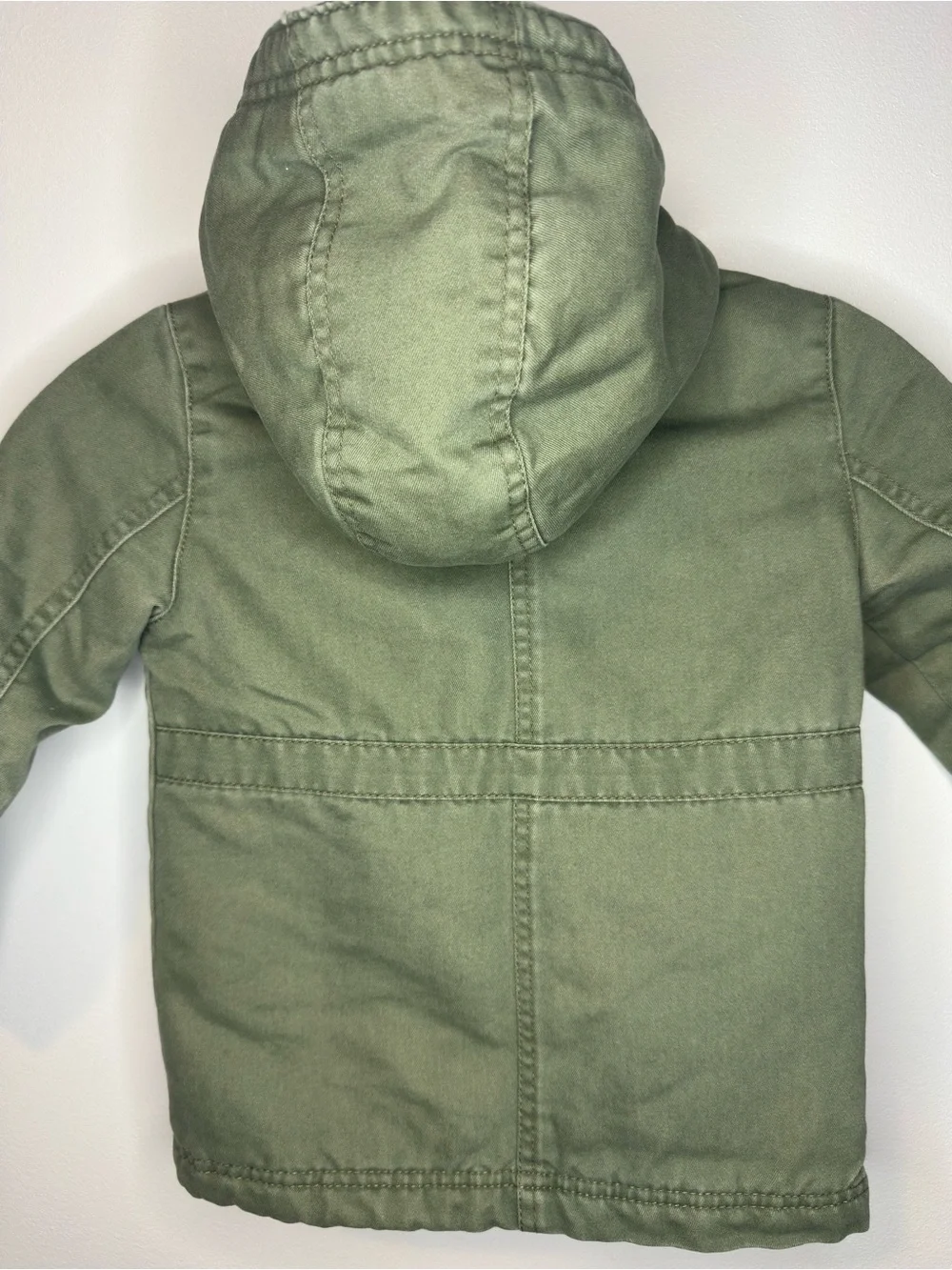 Cat & Jack Kids Olive Green Sherpa Lined Hooded Utility Jacket
